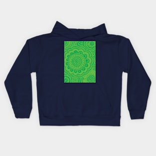 Lime Green Anemone Flowers Kids Hoodie